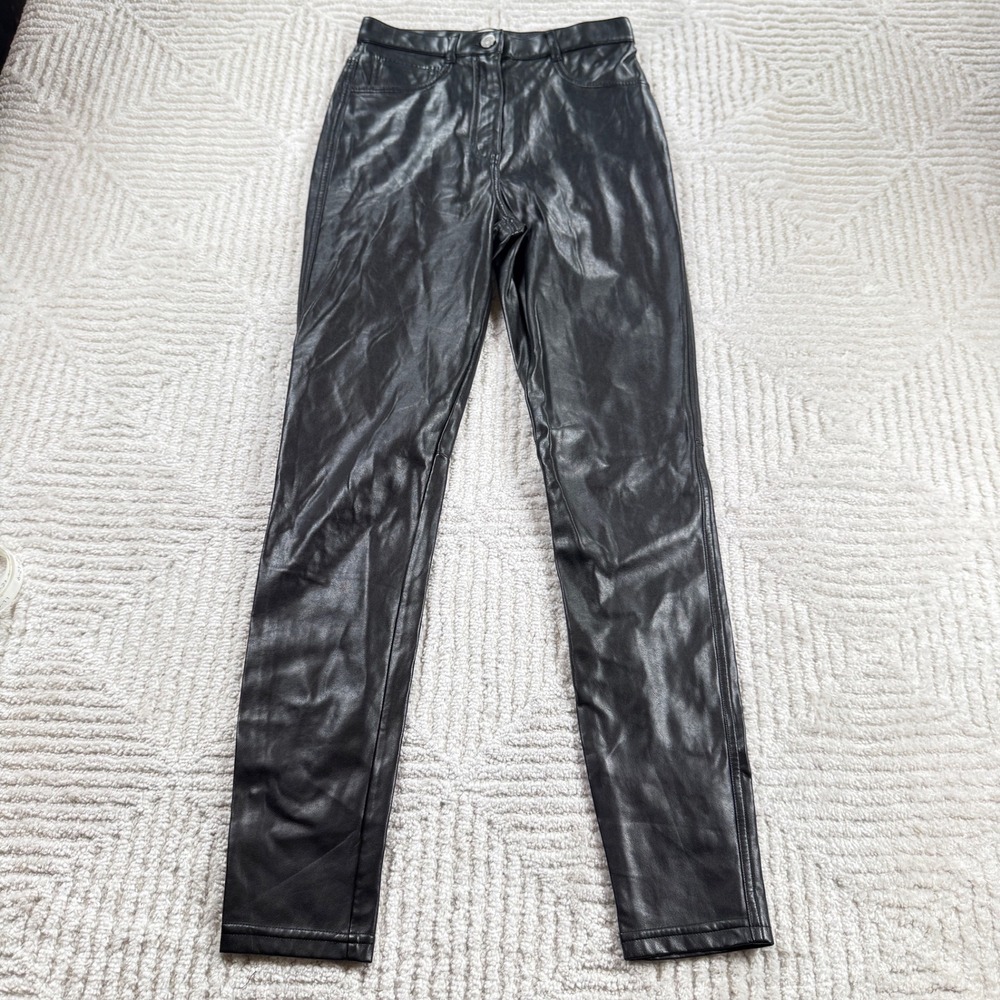 Wilfred Free Vegan Leather Pants Women's 0 Black Aritzia Goth Edgy Biker Moto